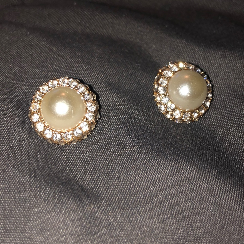 Diamond and Pearl Earrings
